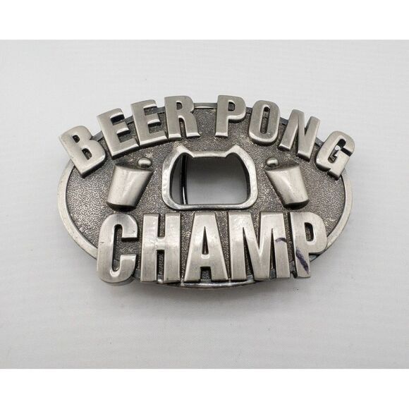 Other - Beer Pong Champ Silver Men's Belt Buckle